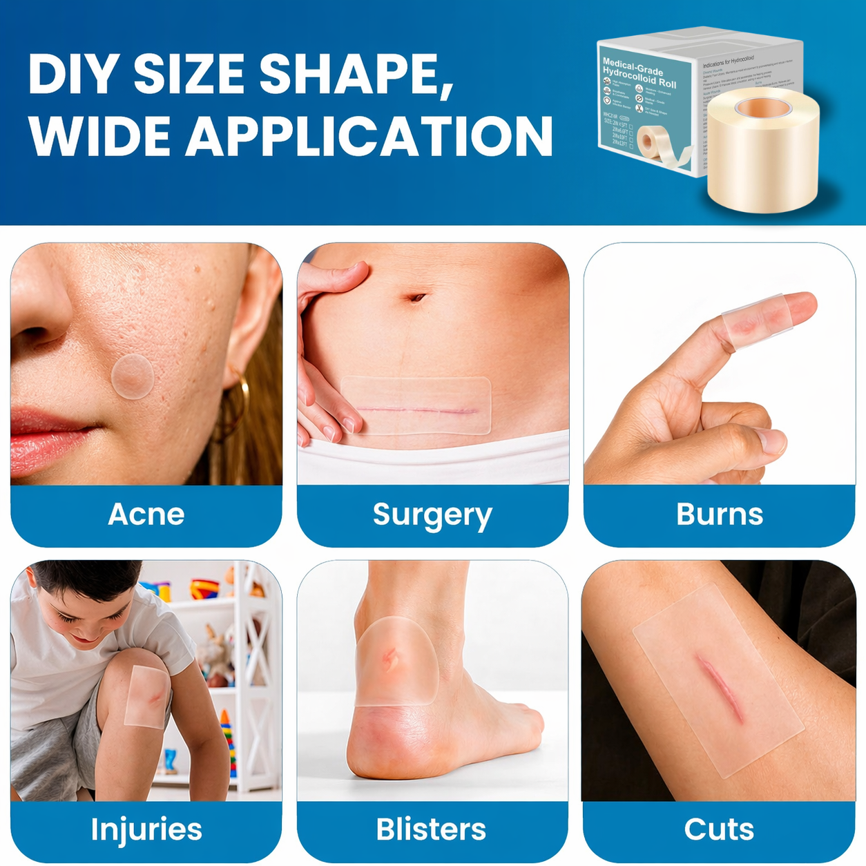 ShobKisu Bd - Hydrocolloid Medical Grade Tape Acne Patch, Blister Bandage & Scars Care.